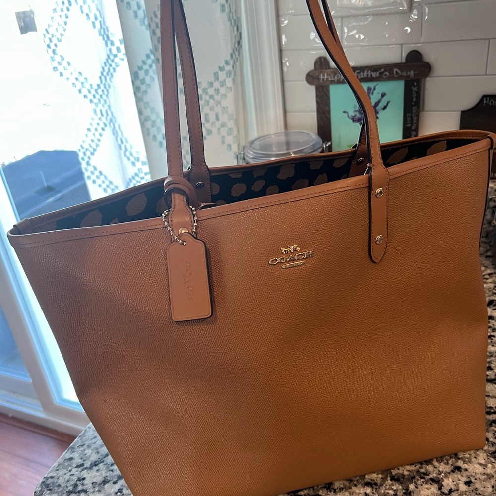 COPY - Gently Used Reversable Leather Coach Tote!